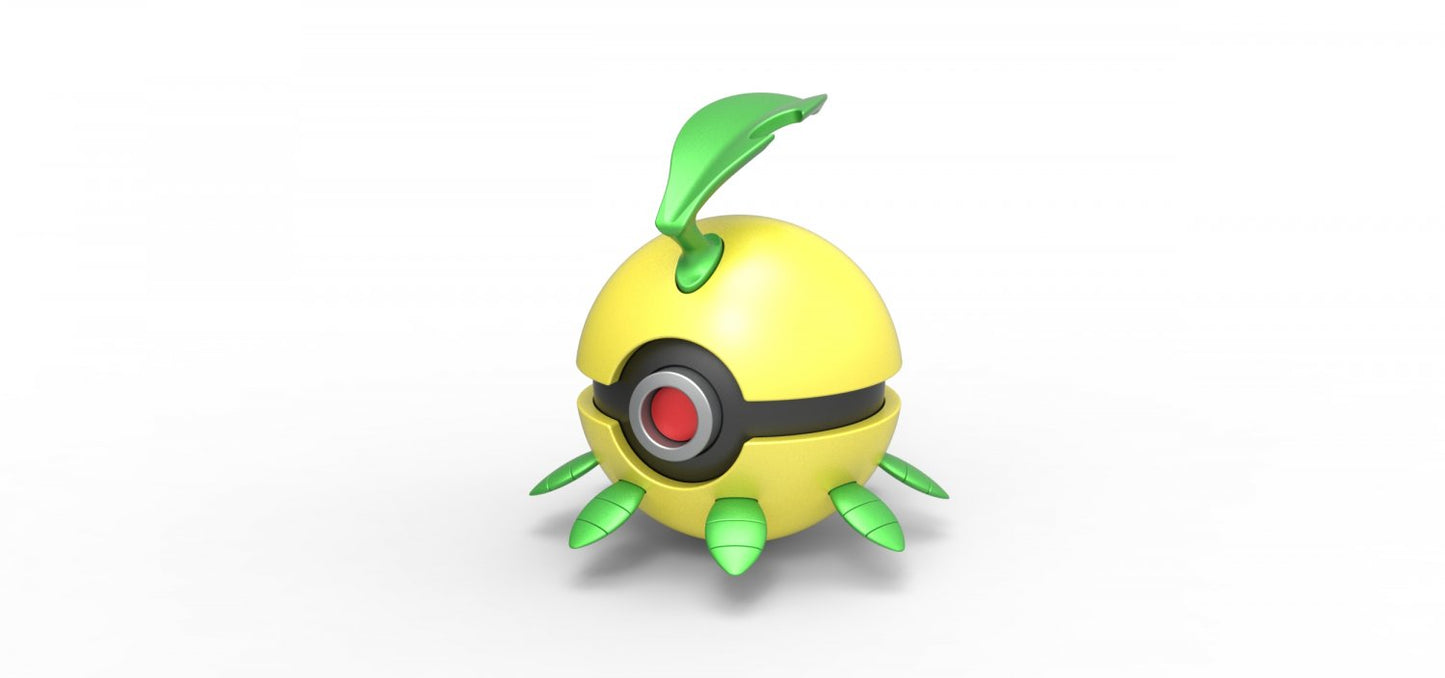 Imagen de Pokeball Artesanal de Bayleef parte de nuestra colección en Espadas y más, sitio oficial. Esta imagen describe  pokeball