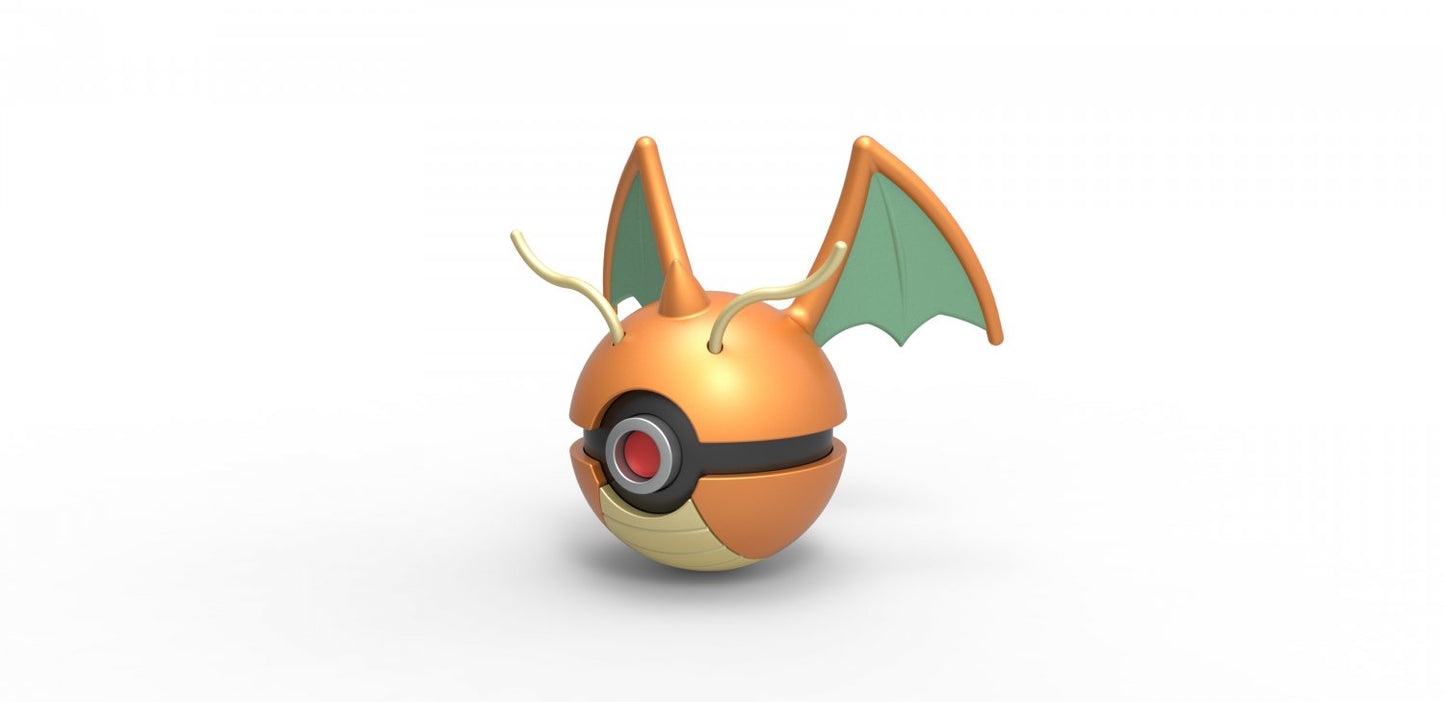 Imagen de Pokeball Artesanal Dragonite parte de nuestra colección en Espadas y más, sitio oficial. Esta imagen describe  pokeball