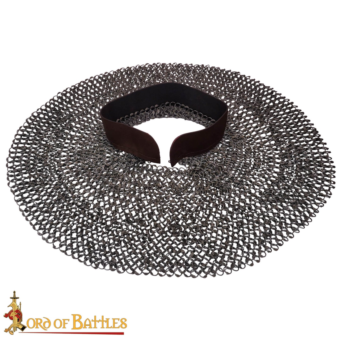 Aventail de Cota de Malla Remachada con Cinta de Cuero-anillos Redondos de 10 Mm, Acero Dulce Calibre 16 - Imagen 3