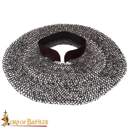 Aventail de Cota de Malla Remachada con Cinta de Cuero-anillos Redondos de 10 Mm, Acero Dulce Calibre 16 - Imagen 3