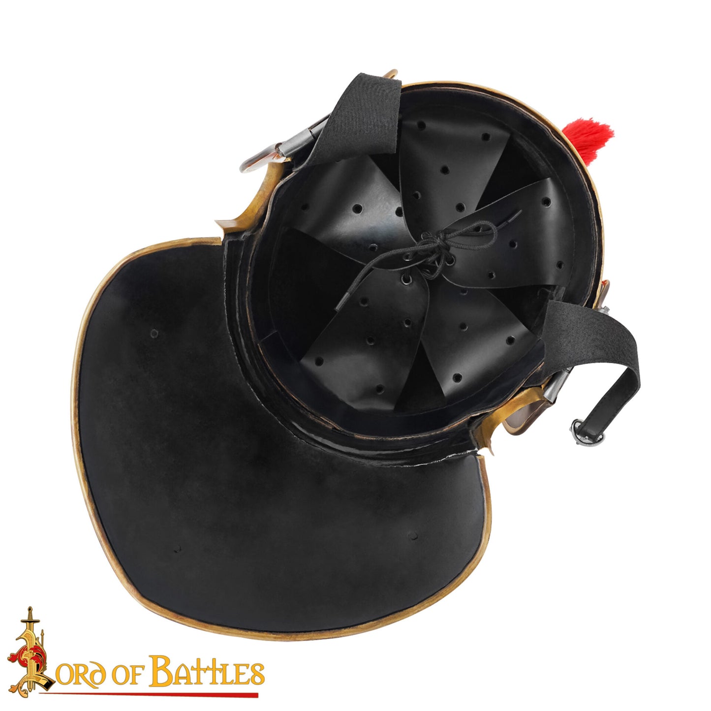 Casco de Centurión Romano con Cresta Transversal Roja - Casco de Acero con Adornos de Latón para Larp, Disfraces y Exposiciones - Imagen 5