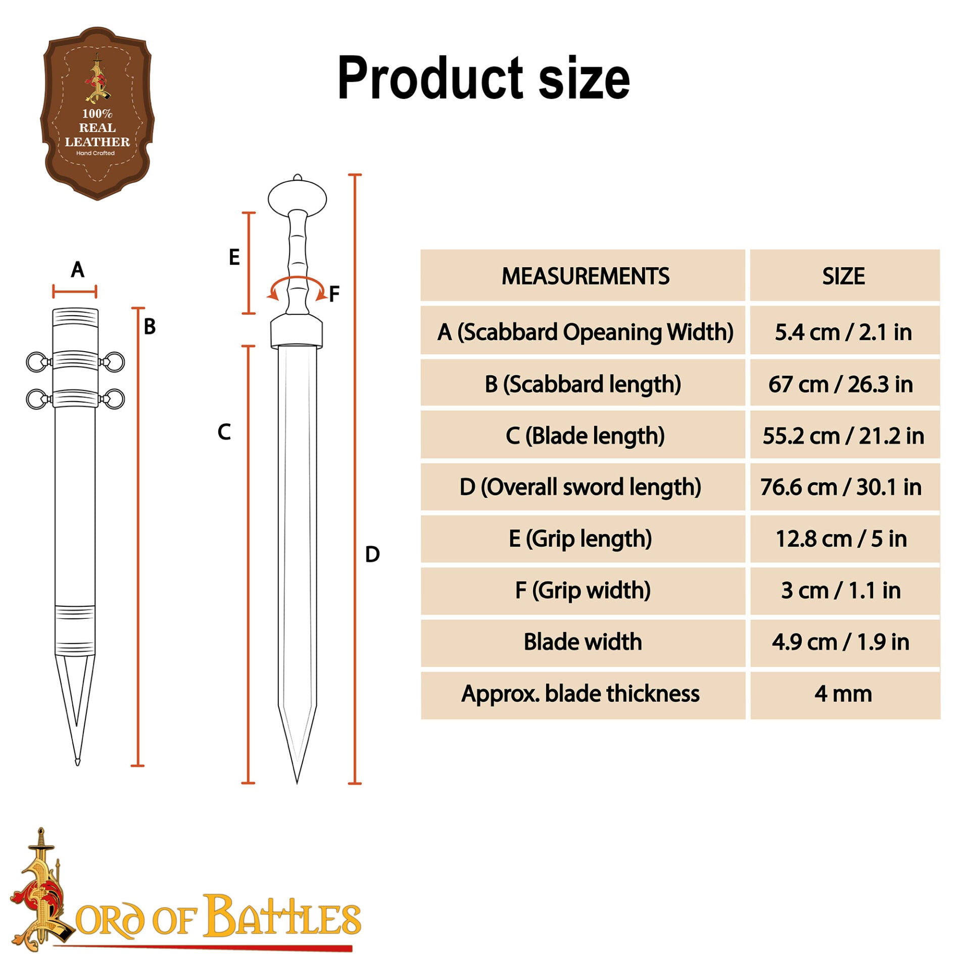 Espada Romana de Colección Gladius con Vaina - Espada Corta Histórica de los Legionarios Romanos, de Exposición y Colección - Imagen 3