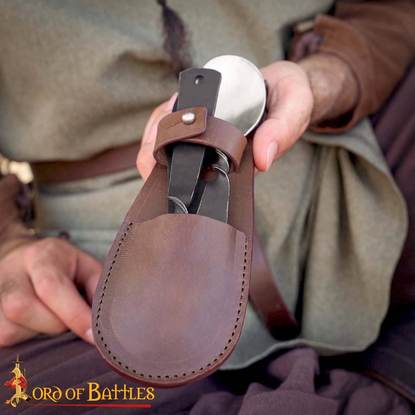 Juego de Cubiertos Viking Rústico - Acero Inoxidable con Funda de Cuero - Imagen 5
