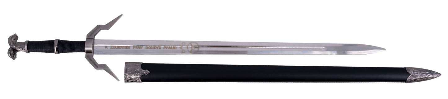 Espada de Acero de Geralt de Rivia con Runas - hoja y guarda grabada