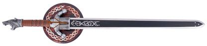 Espada del Lobo Gris Crimson Desert - réplica no oficial con soporte circular celta