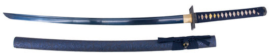 Scharfes funktionelles Katana S6039 aus blauem Damaststahl