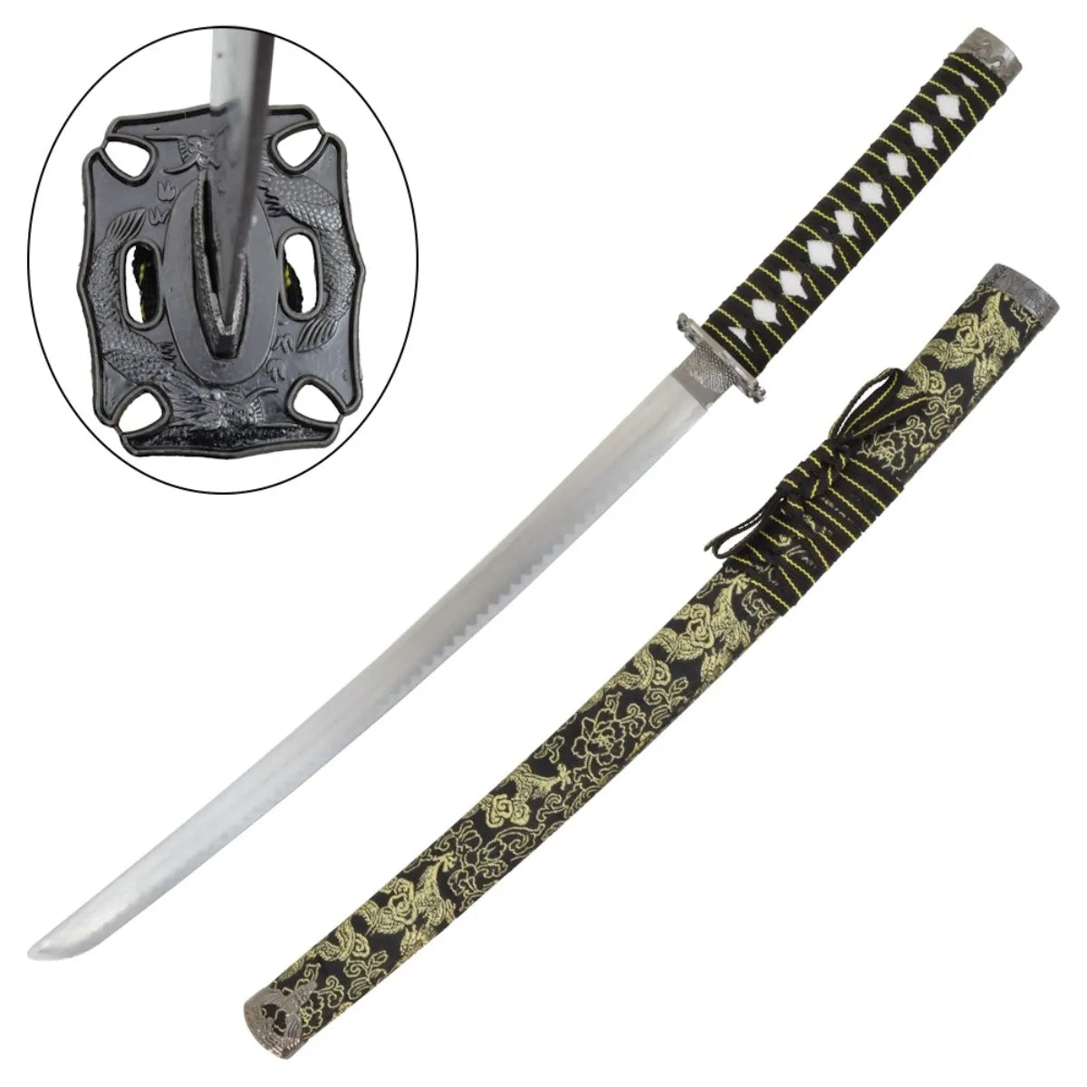 Set Ornamental Katana-Wakizashi-Tanto Negro