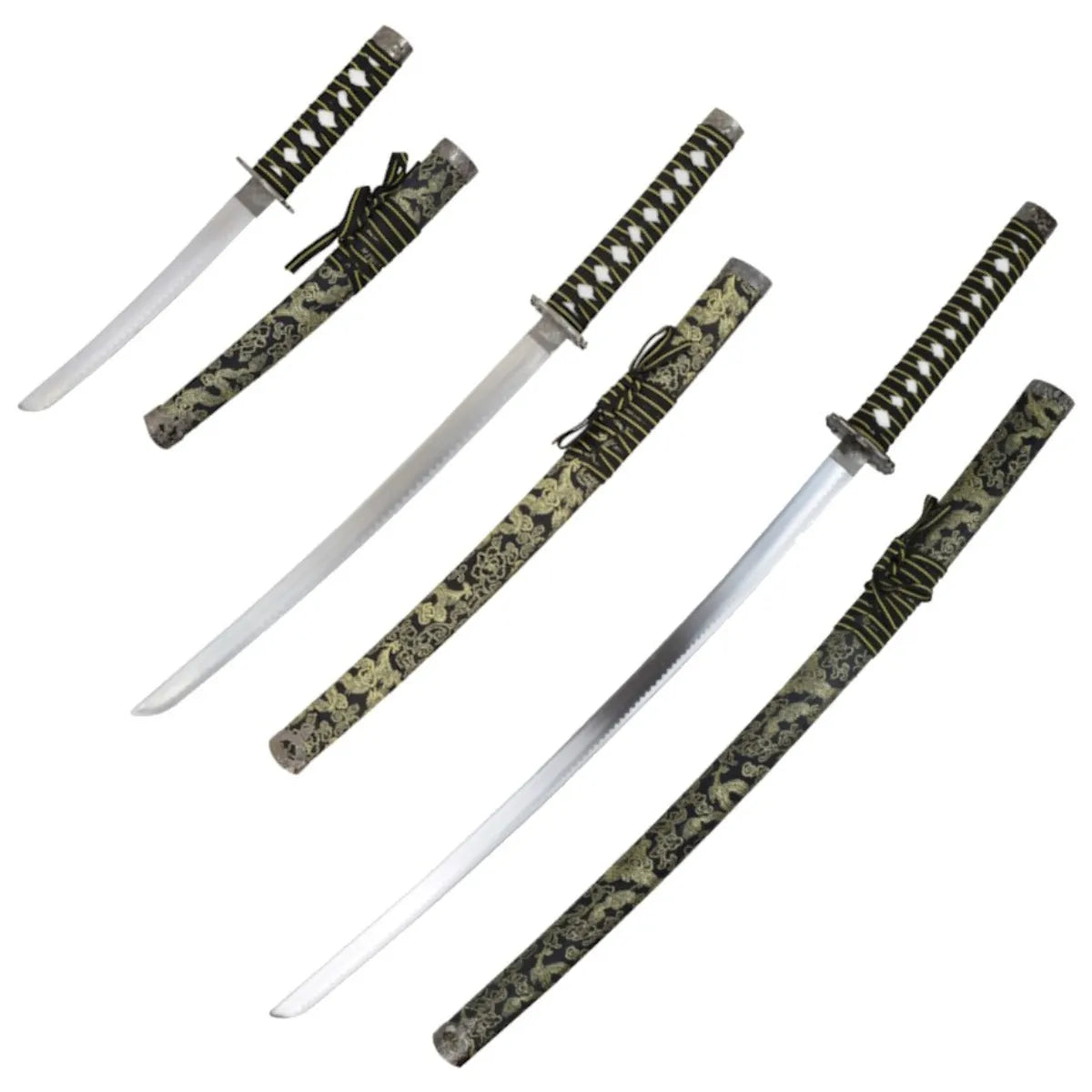Set Ornamental Katana-Wakizashi-Tanto Negro