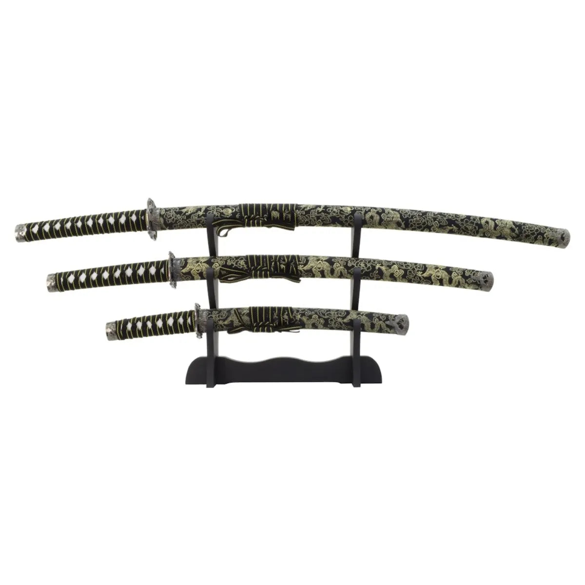 Set Ornamental Katana-Wakizashi-Tanto Negro