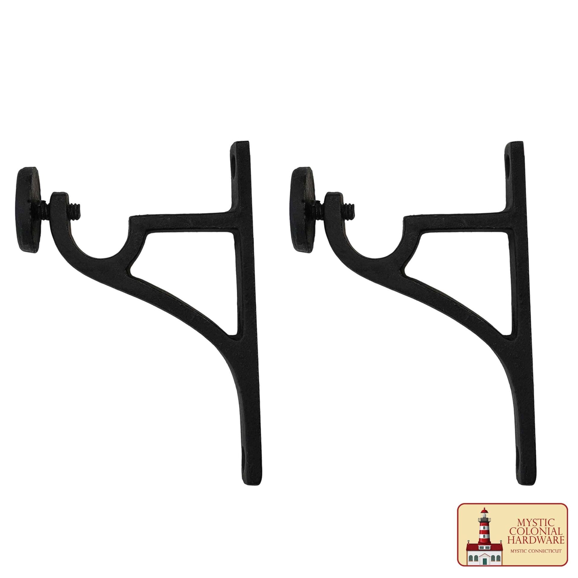 Soportes de Barra de Cortina Ajustables Góticos de Alta Resistencia - Soportes de Barra de Cortina de Montaje en Pared Verticales Negros para Persianas y Ventanas - Imagen 7