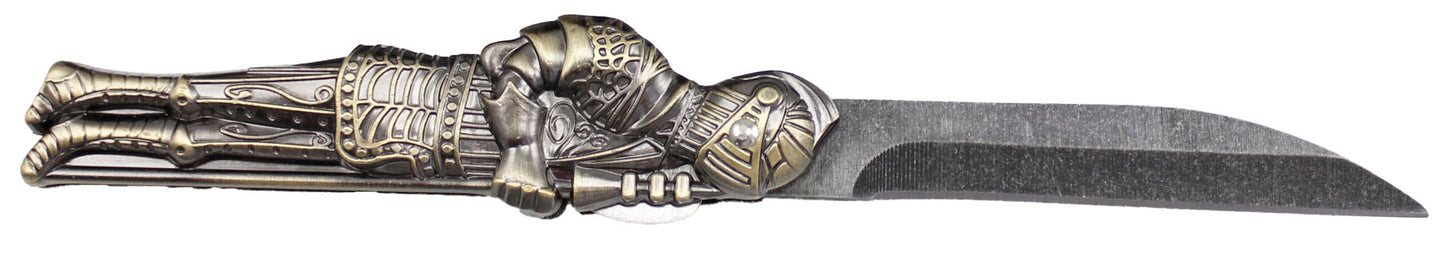 Navaja Third Guerrero Medieval - Mango Zamak y Hoja de Acero 420 en Varios Acabados
