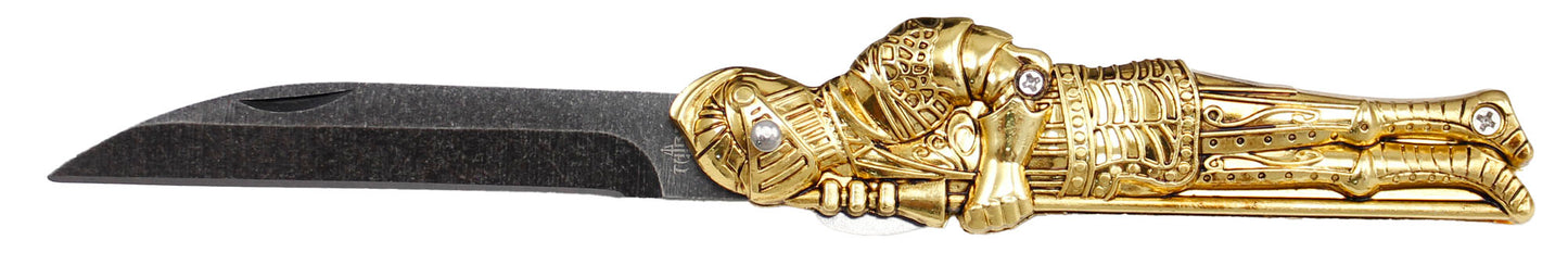 Navaja Third Guerrero Medieval - Mango Zamak y Hoja de Acero 420 en Varios Acabados