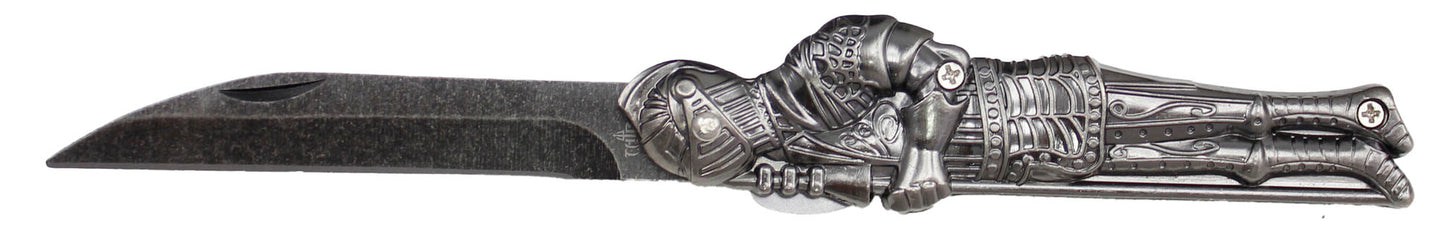 Navaja Third Guerrero Medieval - Mango Zamak y Hoja de Acero 420 en Varios Acabados