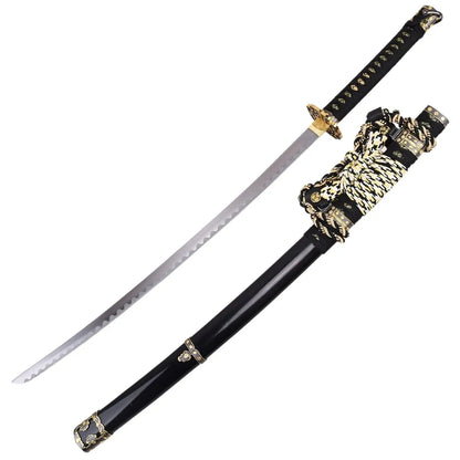 Tachi Decorativo Japonés de Estilo Clásico Lacado Negro