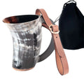 Taza Mythrojan Hot Horn Tankard con Correa de Cuero 300ml