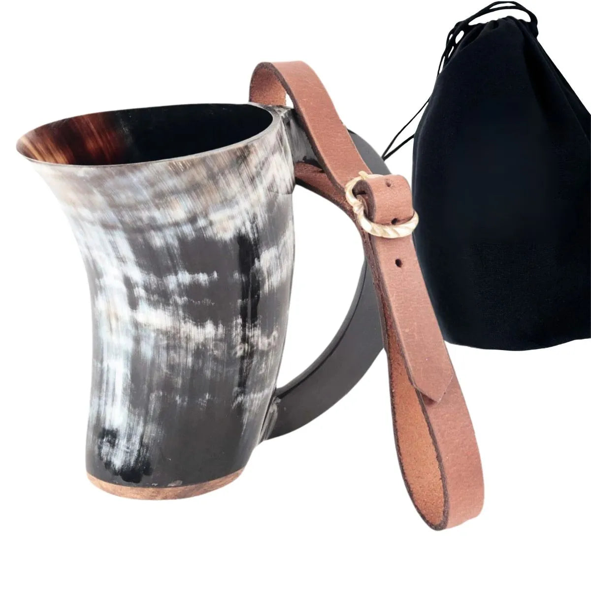 Taza Mythrojan Hot Horn Tankard con Correa de Cuero 300ml