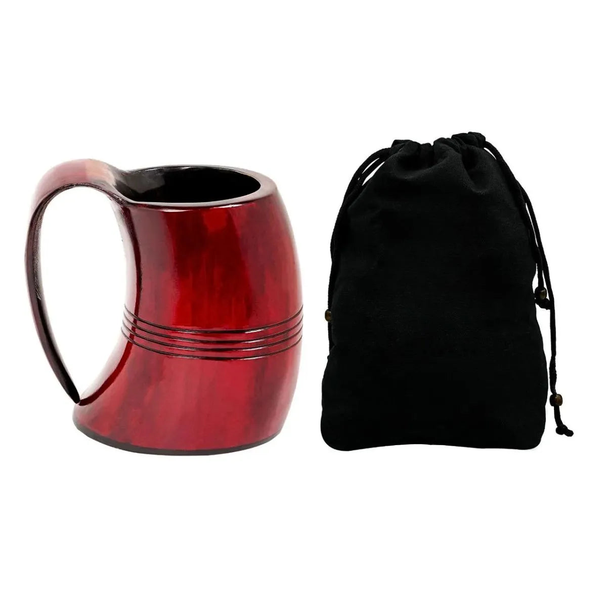 Taza de Cerveza Vikinga de Cuerno de Buey Auténtica Hecha a Mano