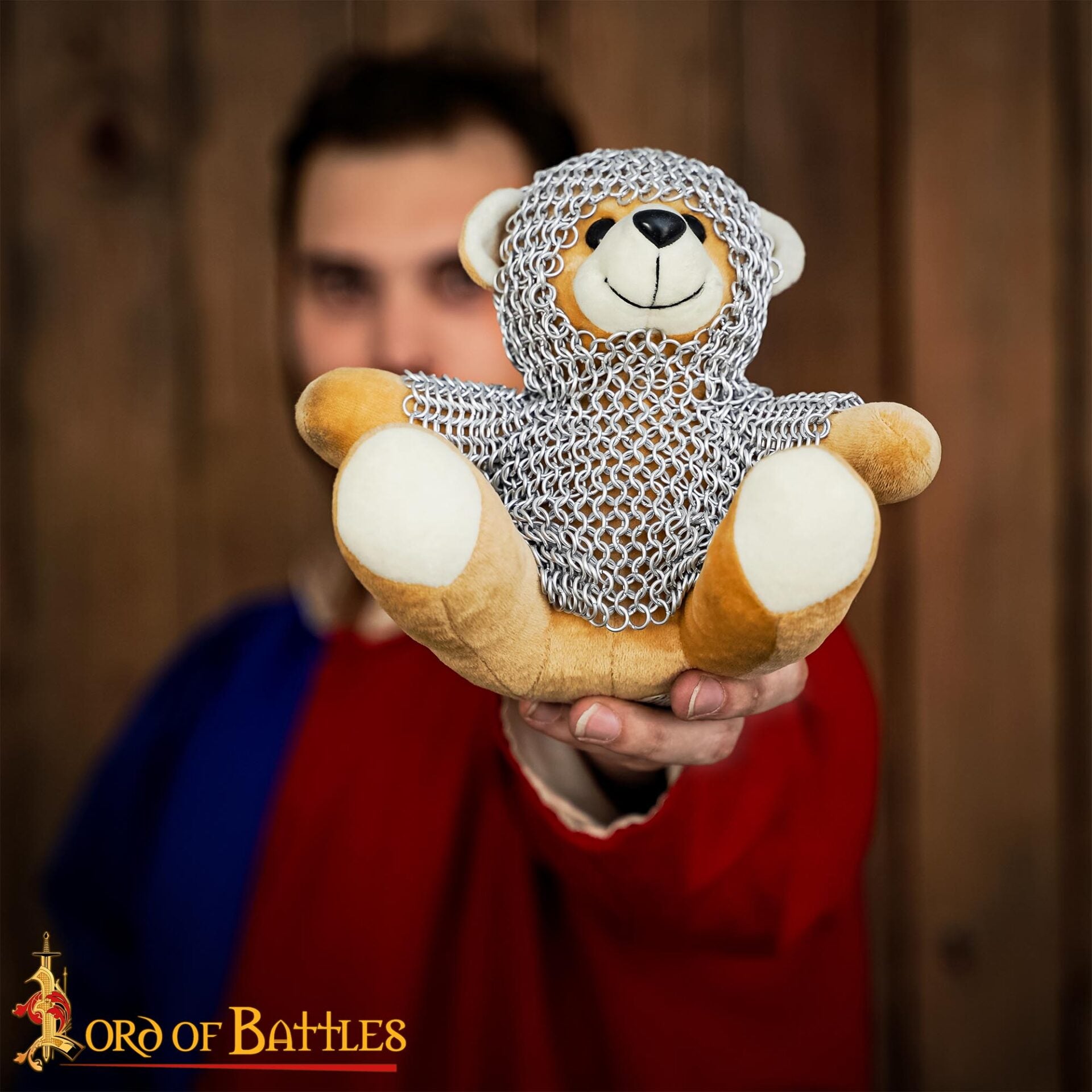 Osito Caballero con Cota de Malla - Oso Guerrero con Cota de Malla de Aluminio Anodizado de 6 Mm 17g - Imagen 2