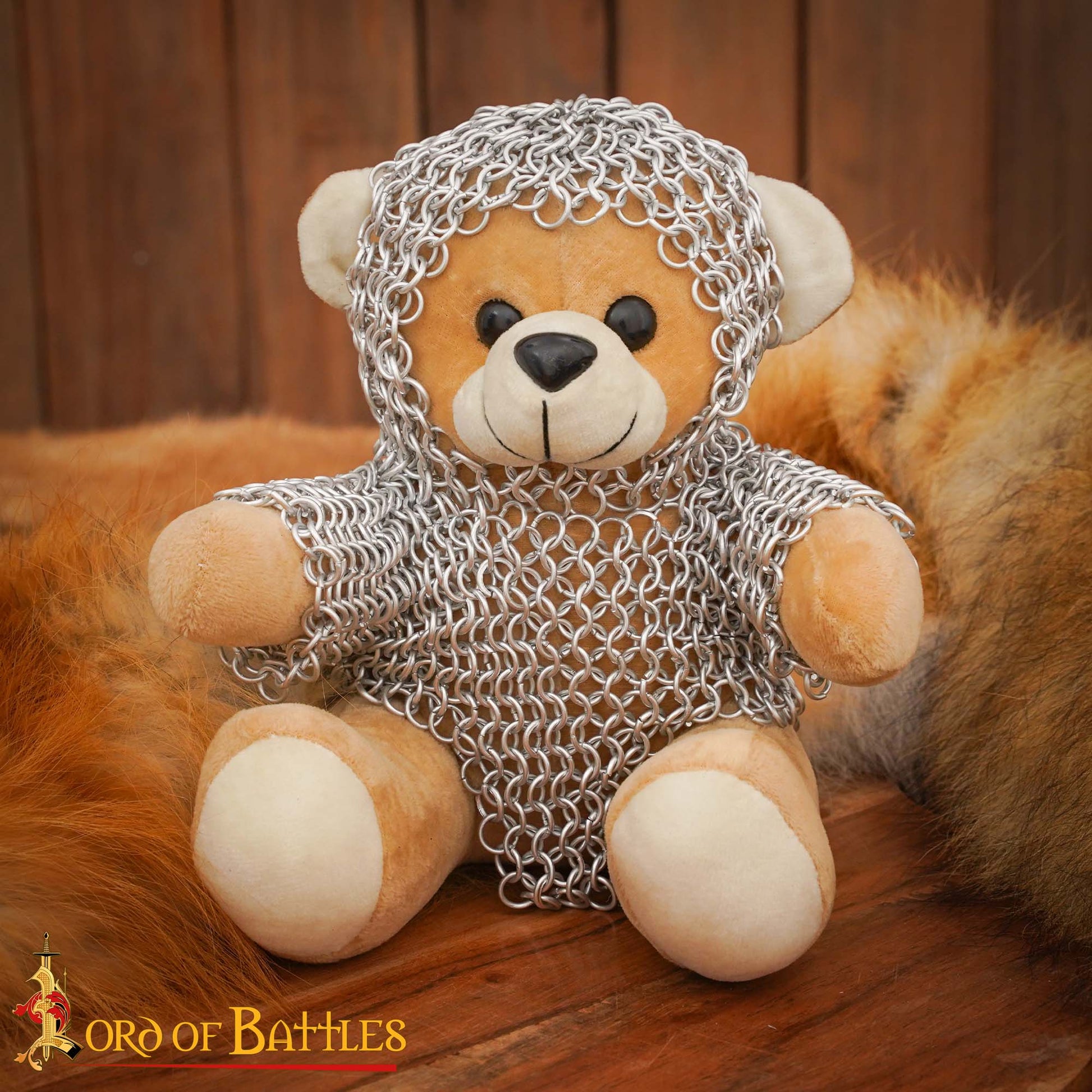 Osito Caballero con Cota de Malla - Oso Guerrero con Cota de Malla de Aluminio Anodizado de 6 Mm 17g - Imagen 1