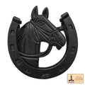 Aldaba de Hierro Forjado con Martillo de Caballo Antiguo Acabado Ennegrecido Al Aceite - Imagen 1
