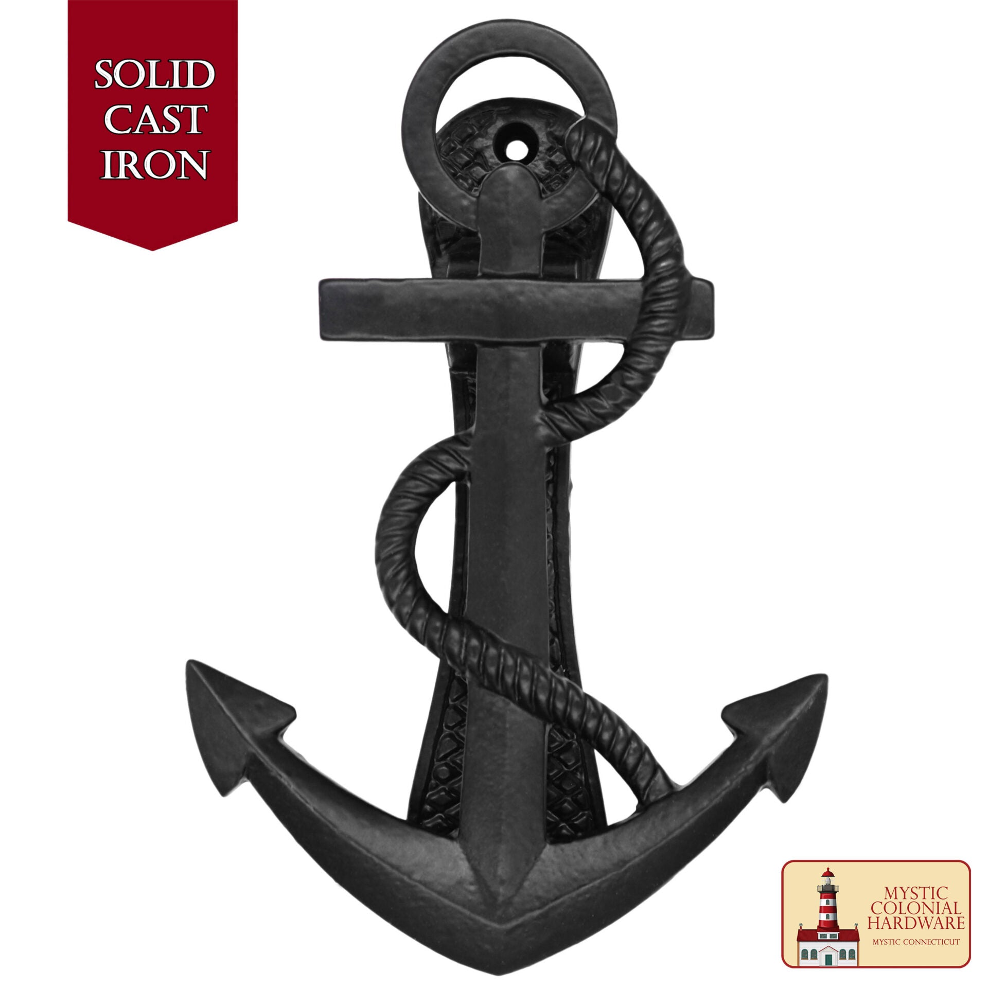 Ancla Náutica Antiqued Door Knocker- Genuino Hierro Handforged - 6 Inches Tall - Imagen 4