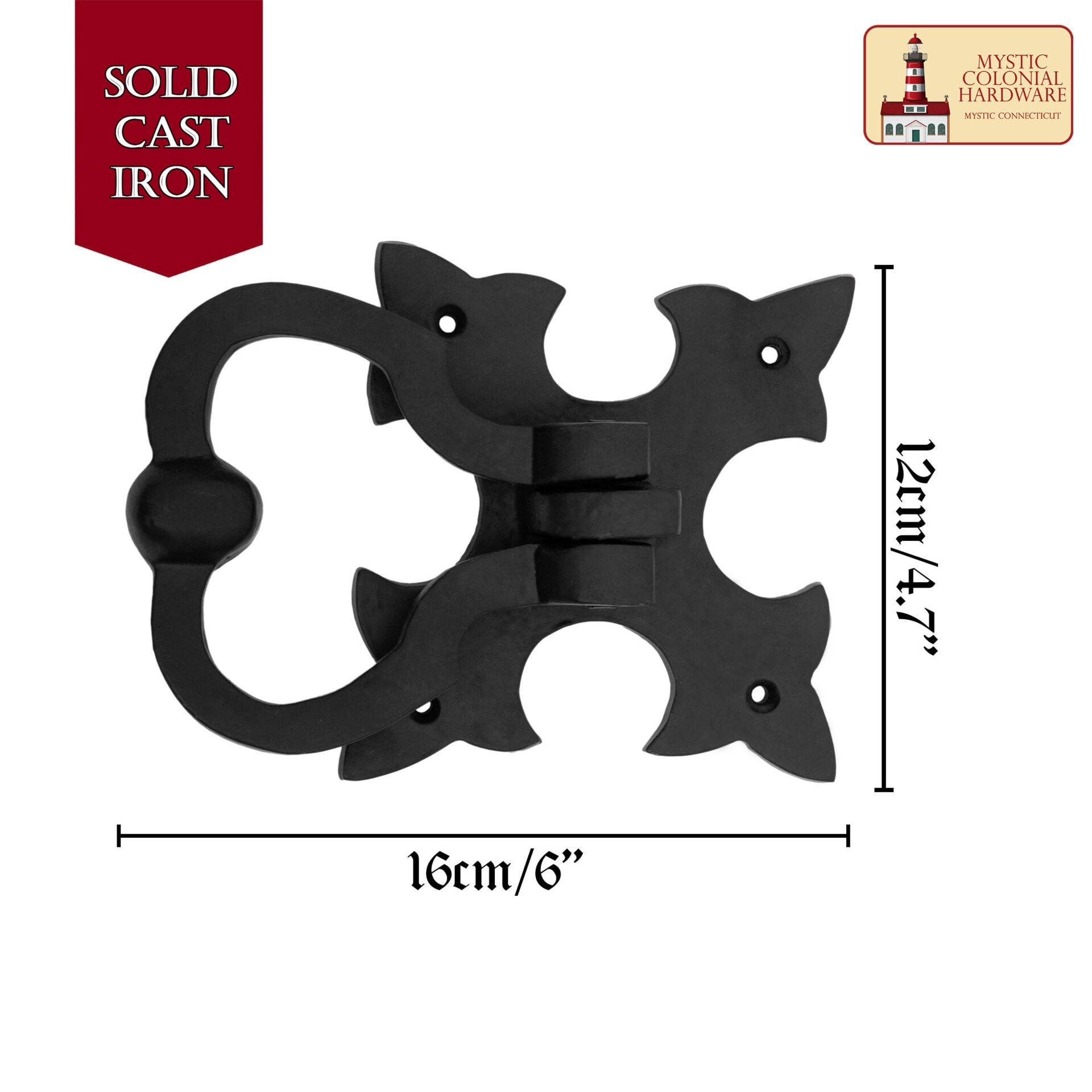 Aldaba Gótica de Hierro Forjado, Negra, Aspecto Medieval Antiguo - Imagen 3