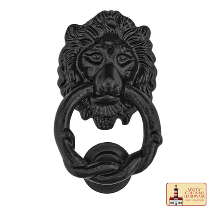 Aldaba con Cabeza de León Hecha a Mano Aldaba Antigua con Anillo - Imagen 1
