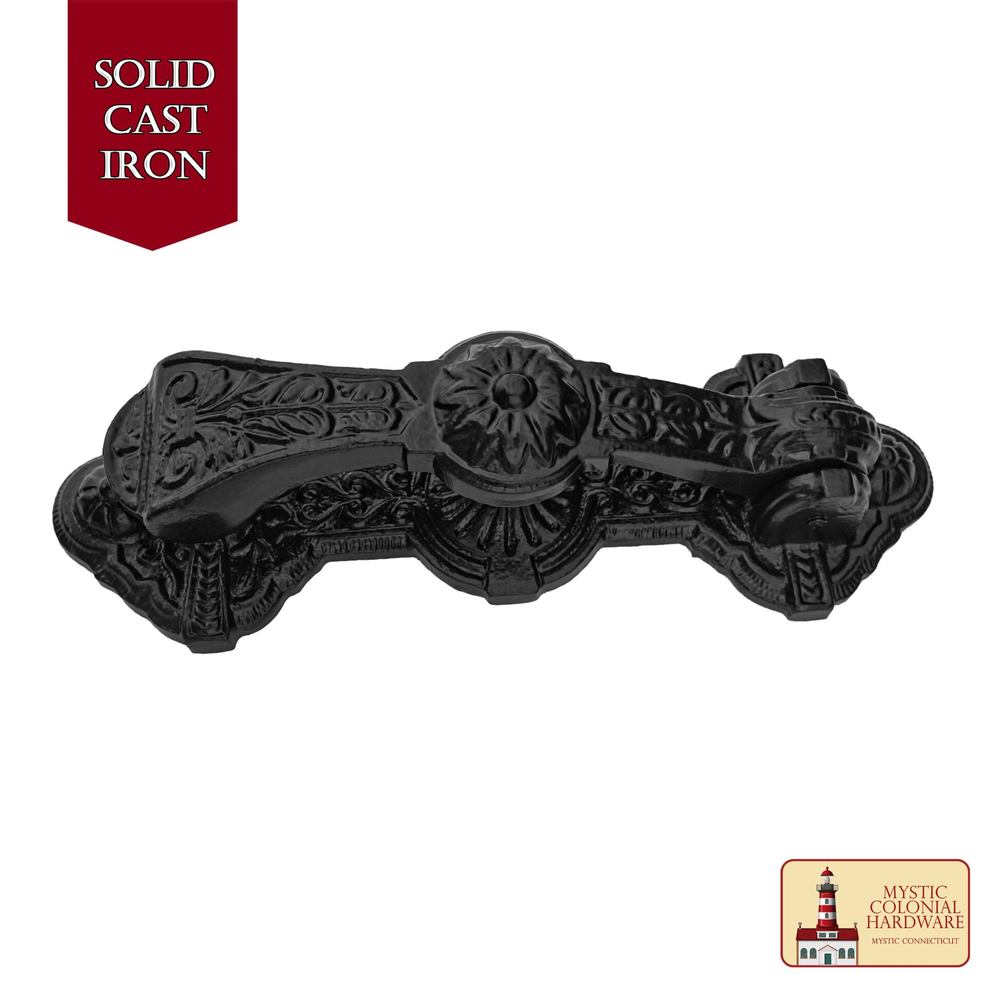 Puerta de Entrada Decorativa con Revestimiento de Polvo Negro Aldaba Antigua Hecha a Mano - Imagen 2