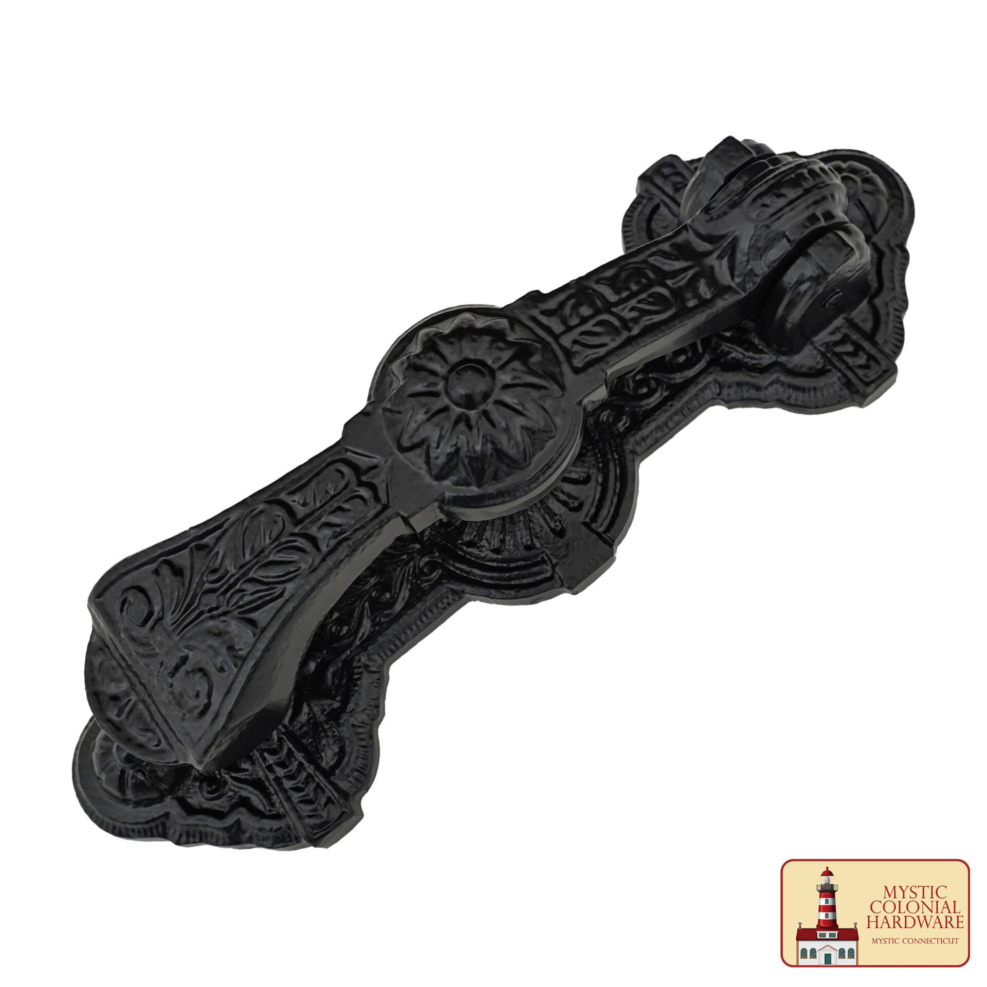 Puerta de Entrada Decorativa con Revestimiento de Polvo Negro Aldaba Antigua Hecha a Mano - Imagen 1