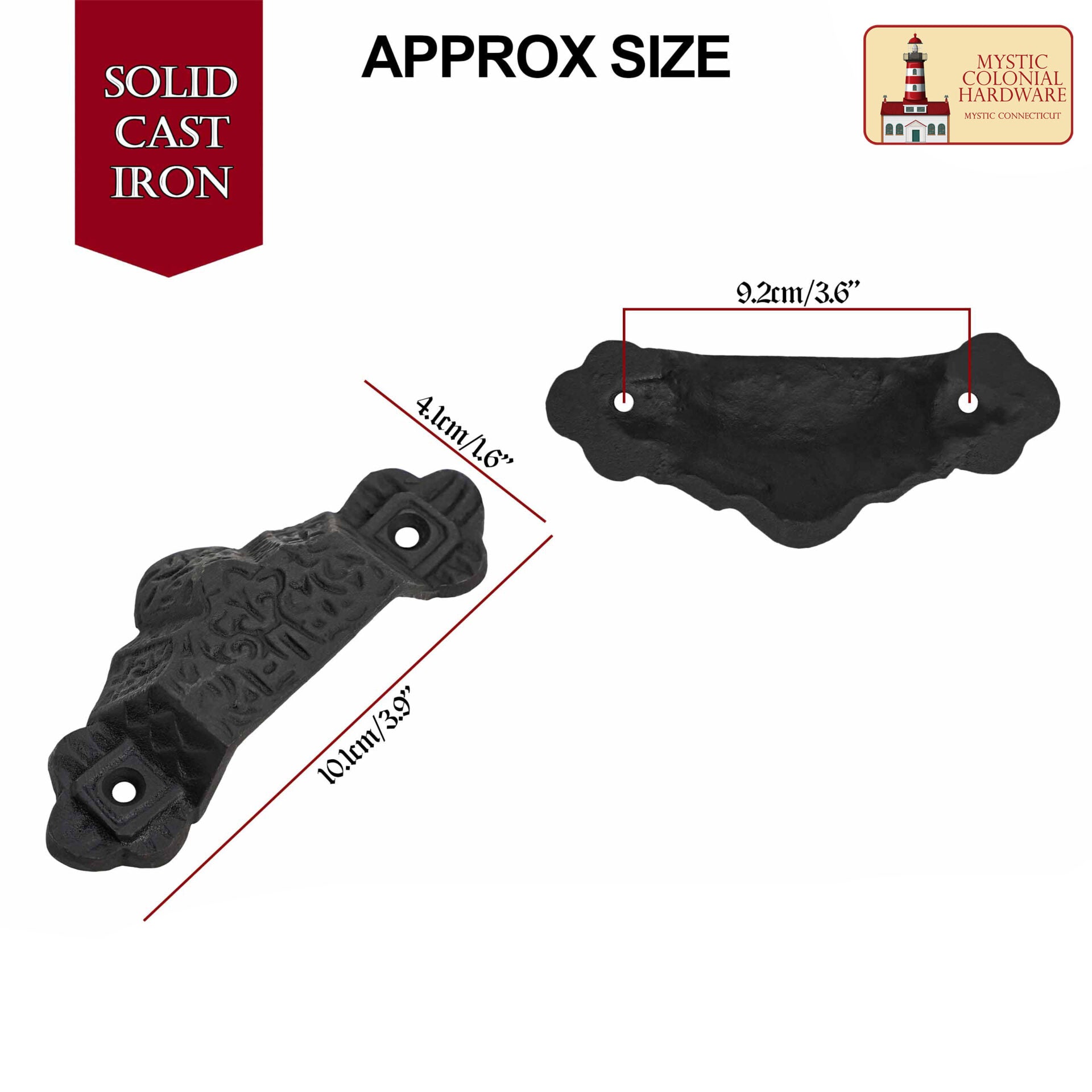 Rústico Cajón de Hierro Fundido Tira de la Taza del Gabinete Tira: Ideales para Ambientes Victorianos, Coloniales, Retro, Steampunk, Góticos, Barrocos y Medievales, (10.1x4.1) Cm - Imagen 3