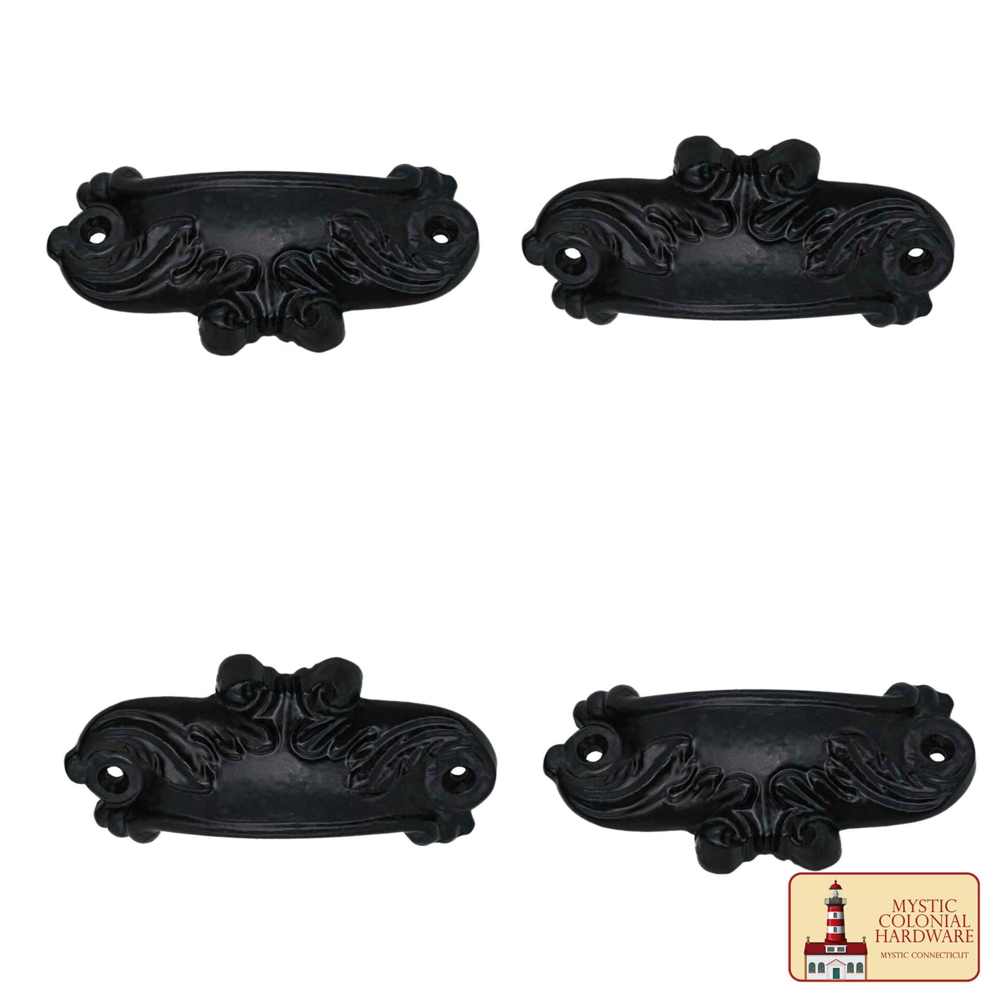 Juego de 4 Tiradores de Hierro Fundido Rústico: Ideal para Ambientes Victorianos, Coloniales, Retro, Steampunk, Góticos, Barrocos y Medievales, (10.3x5) Cm - Imagen 4