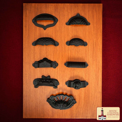 Juego de 4 Tiradores de Hierro Fundido Rústico: Ideal para Ambientes Victorianos, Coloniales, Retro, Steampunk, Góticos, Barrocos y Medievales, (10.3x5) Cm - Imagen 6