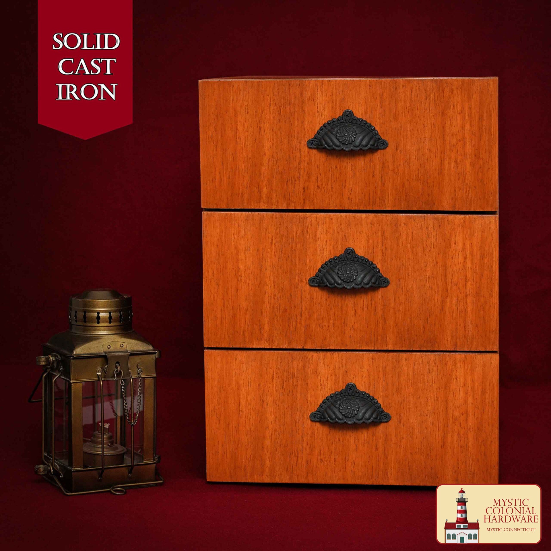 Juego de 4 Tiradores de Hierro Fundido Rústico: Ideal para Ambientes Victorianos, Coloniales, Retro, Steampunk, Góticos, Barrocos y Medievales, (9.6x5.4) Cm - Imagen 1