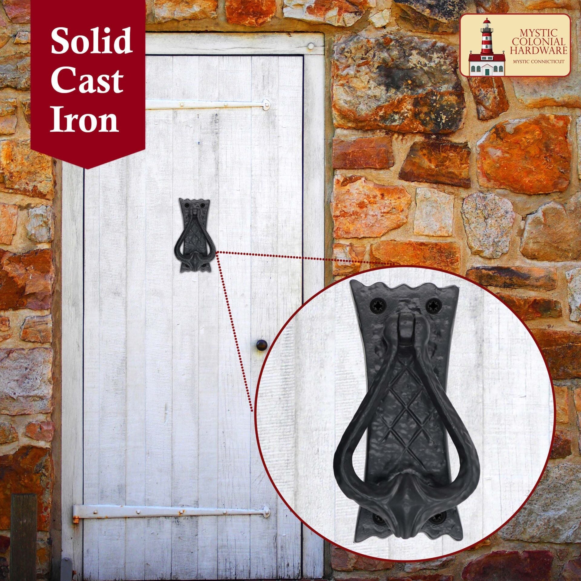 Aldaba para Puerta de Dormitorio Hierro Fundido Macizo Negro Antiguo - 4.7 - Imagen 2