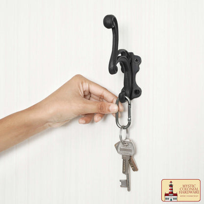 Ganchos de Pared Rústicos de Hierro Fundido: Ideales para Ambientes Victorianos, Coloniales, Retro, Steampunk, Góticos y Barrocos (12x3,8) Cm - Imagen 6