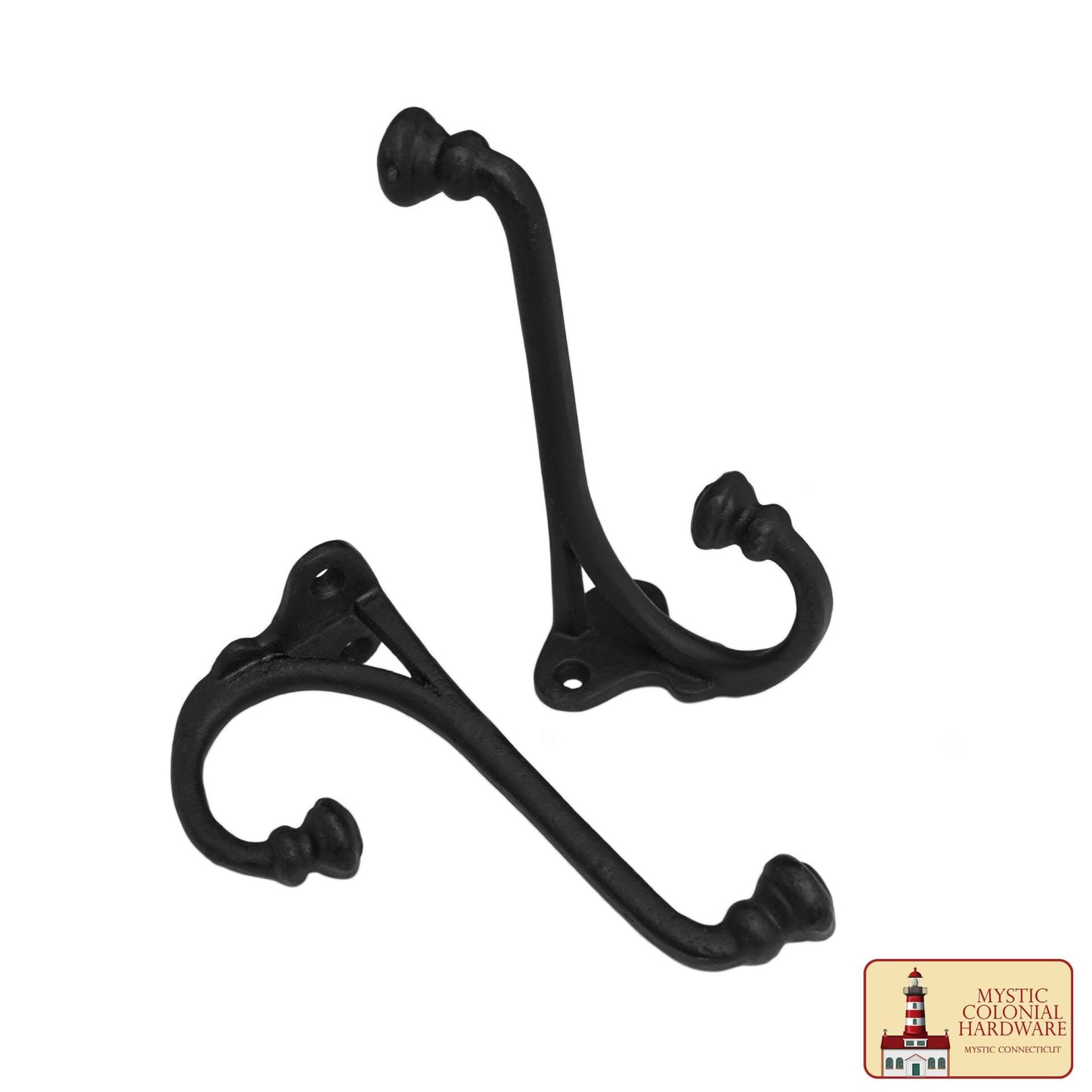 Ganchos de Pared Rústicos de Hierro Fundido, Ganchos Utilitarios Retro Resistentes para Colgar Abrigos, Bolsos, Toallas, Batas, Sombreros y Más, Paquete de 2, Negro - Imagen 4