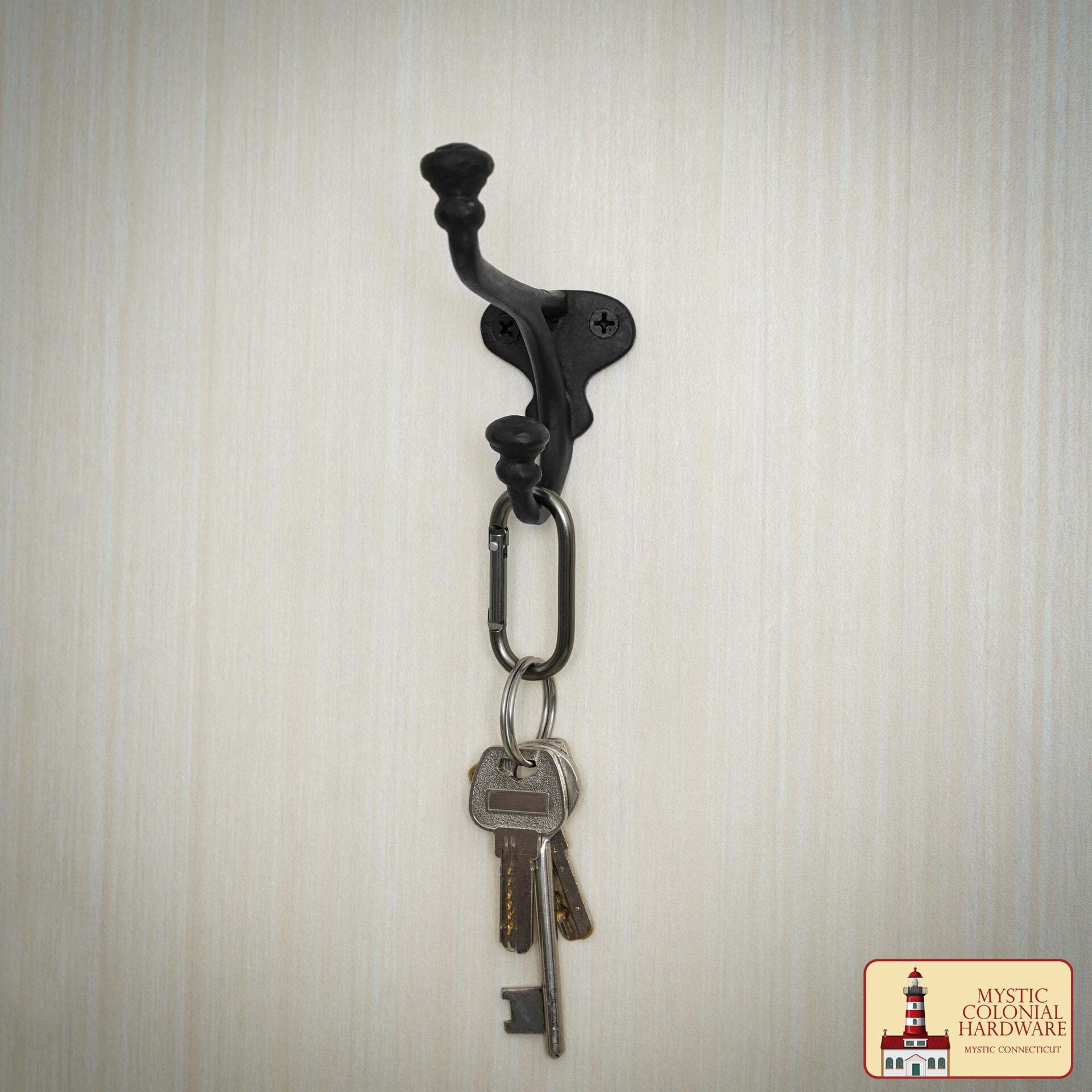 Ganchos de Pared Rústicos de Hierro Fundido, Ganchos Utilitarios Retro Resistentes para Colgar Abrigos, Bolsos, Toallas, Batas, Sombreros y Más, Paquete de 2, Negro - Imagen 6