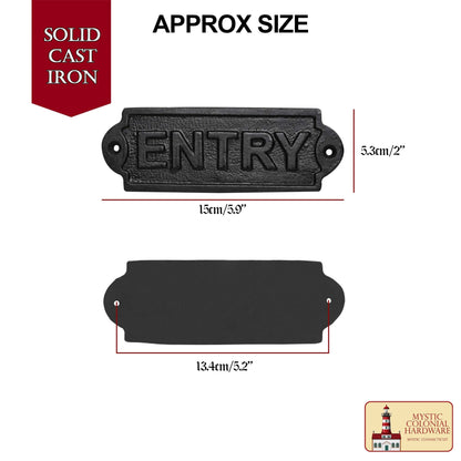 Hierro Forjado Macizo Señal de Entrada Vintage para Puertas Accesorio de Ferretería Hecho a Mano - Imagen 3