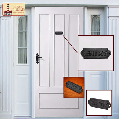 Hierro Forjado Macizo Señal de Entrada Vintage para Puertas Accesorio de Ferretería Hecho a Mano - Imagen 6