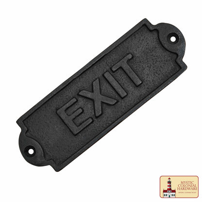 Señal de Salida Vintage de Hierro Forjado Macizo - Placa para Puerta de Hierro Fundido Hecha a Mano - Accesorio de Ferretería Industrial Rústica (15 X 5 Cm) - Imagen 4