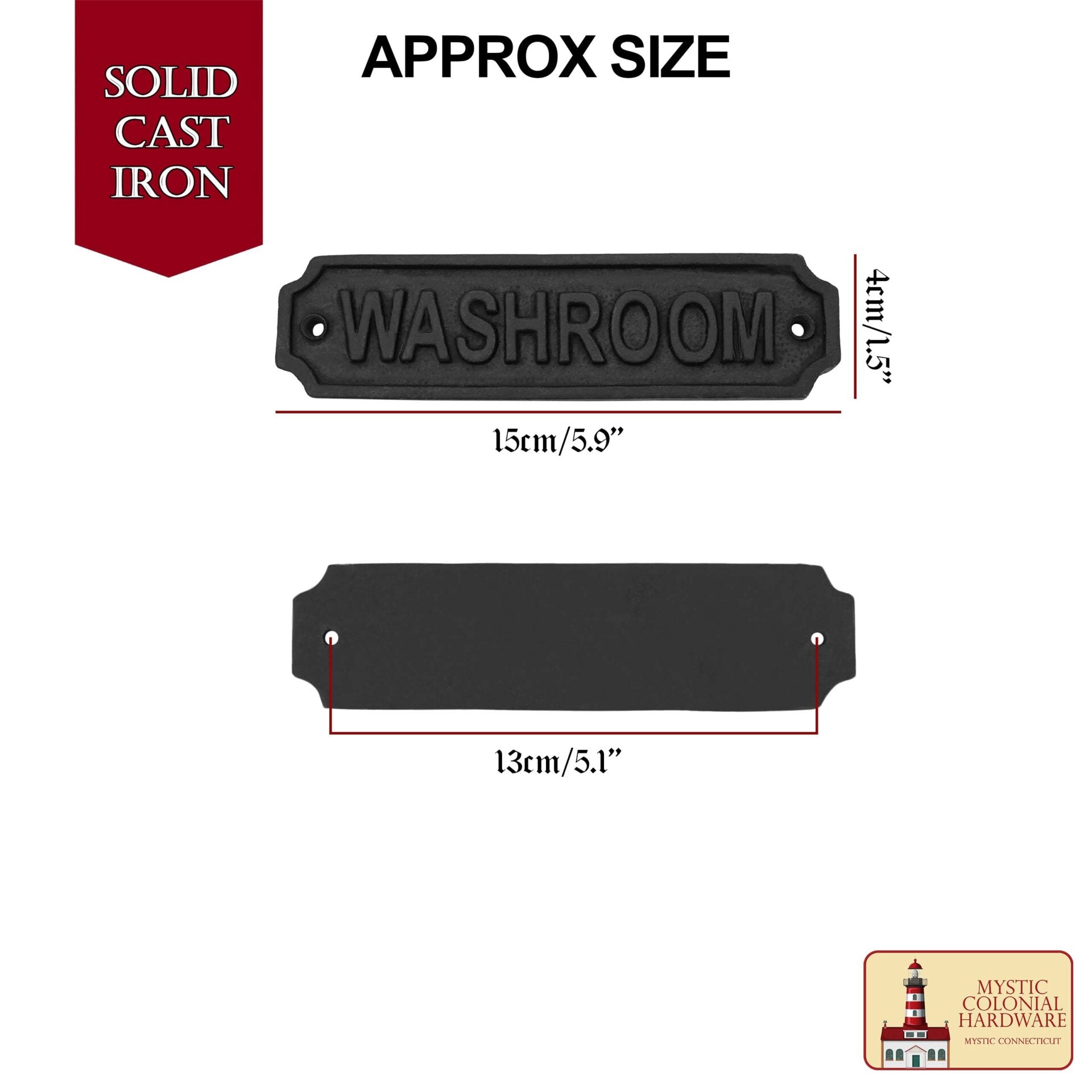 Hierro Forjado Macizo Letrero de Lavabo Vintage para Puertas Accesorio de Ferretería Hecho a Mano - Imagen 3