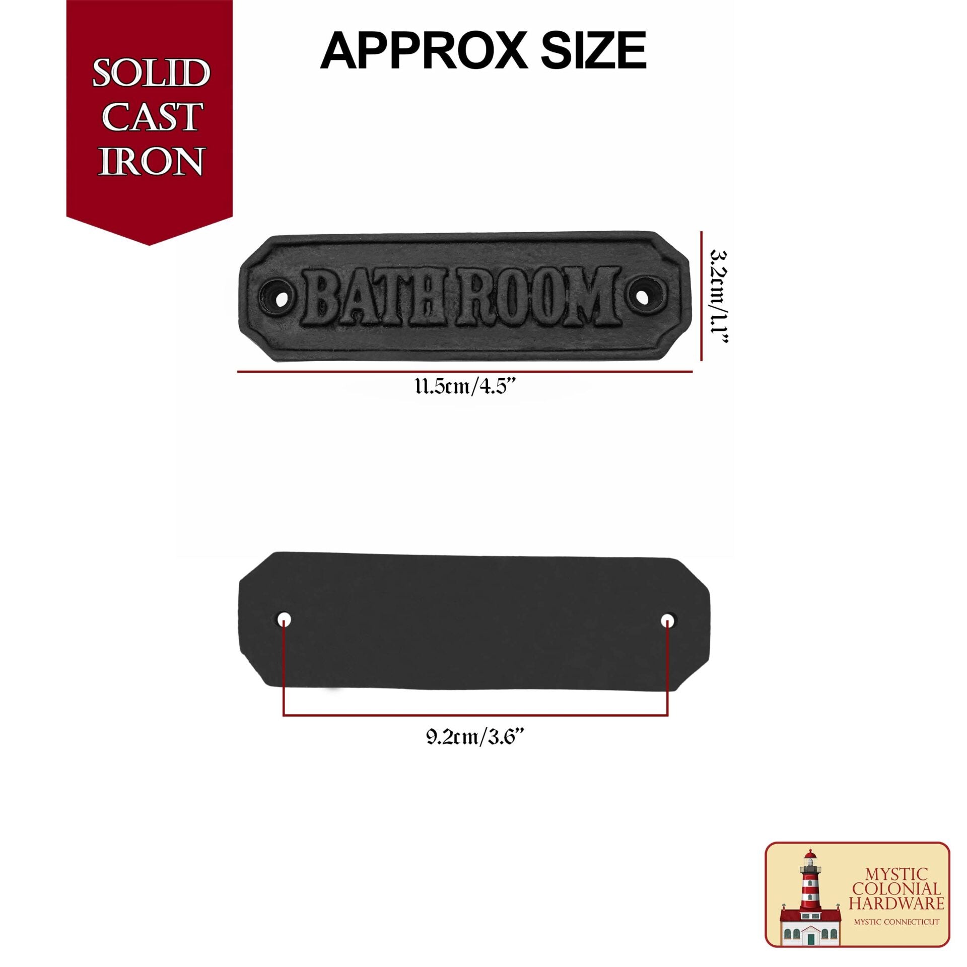 Letrero de Baño Vintage de Hierro Forjado Macizo para Puertas Accesorio de Ferretería Hecho a Mano - Imagen 3