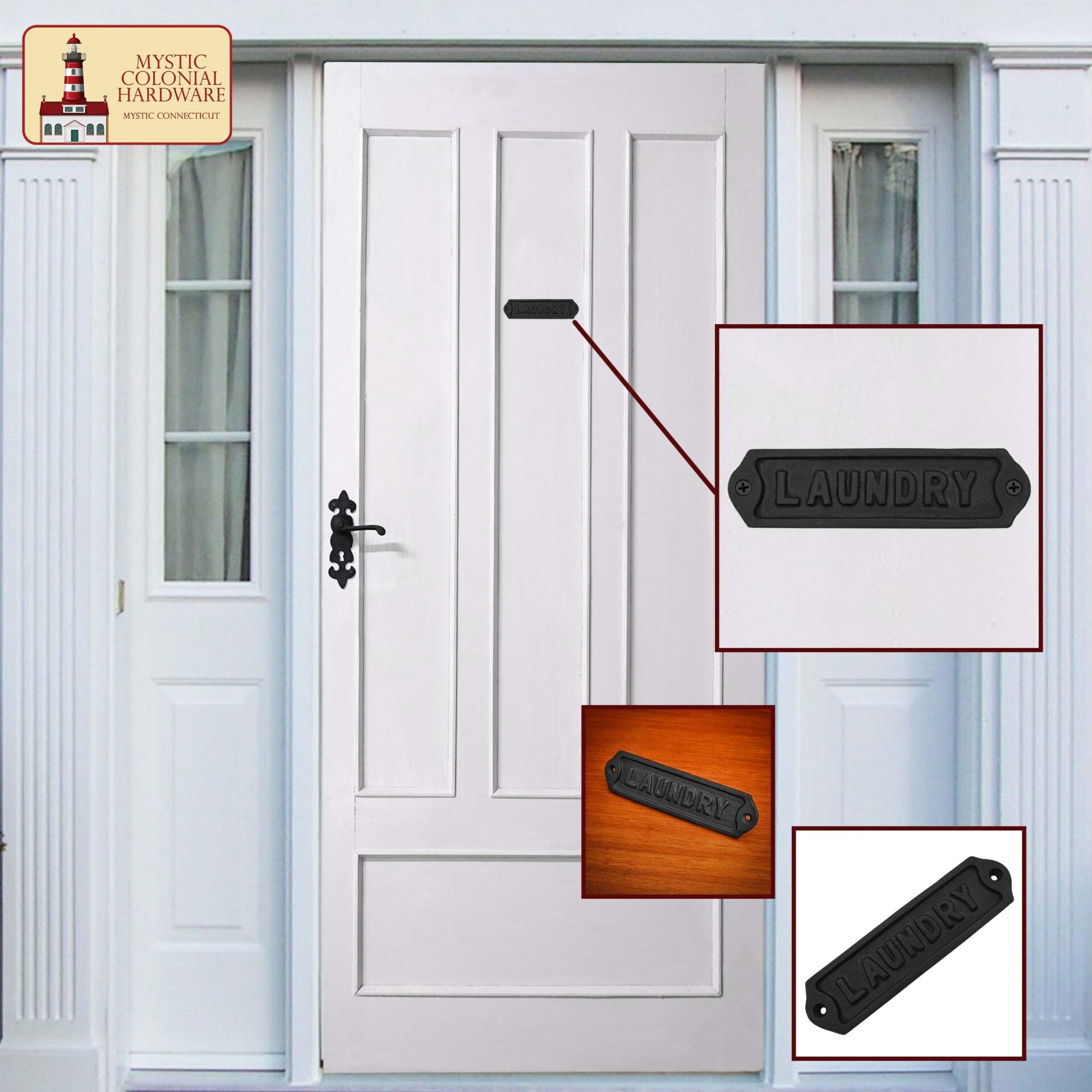 Hierro Forjado Macizo Letrero de Lavandería Vintage para Puertas Accesorio de Ferretería Hecho a Mano - Imagen 6