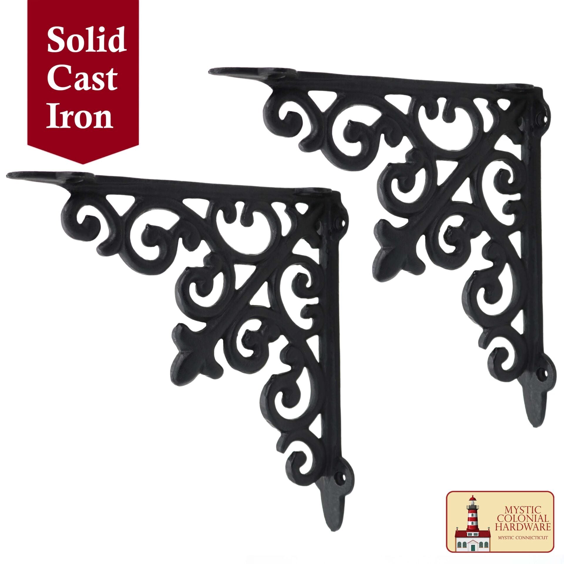 8" X 8", Soporte de Estantería - Hierro Forjado Macizo Victoriano, Colonial, Retro, Steampunck, Gótico, Barroco Medieval - Imagen 4