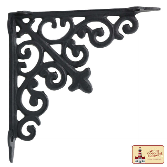 8" X 8", Soporte de Estantería - Hierro Forjado Macizo Victoriano, Colonial, Retro, Steampunck, Gótico, Barroco Medieval - Imagen 1