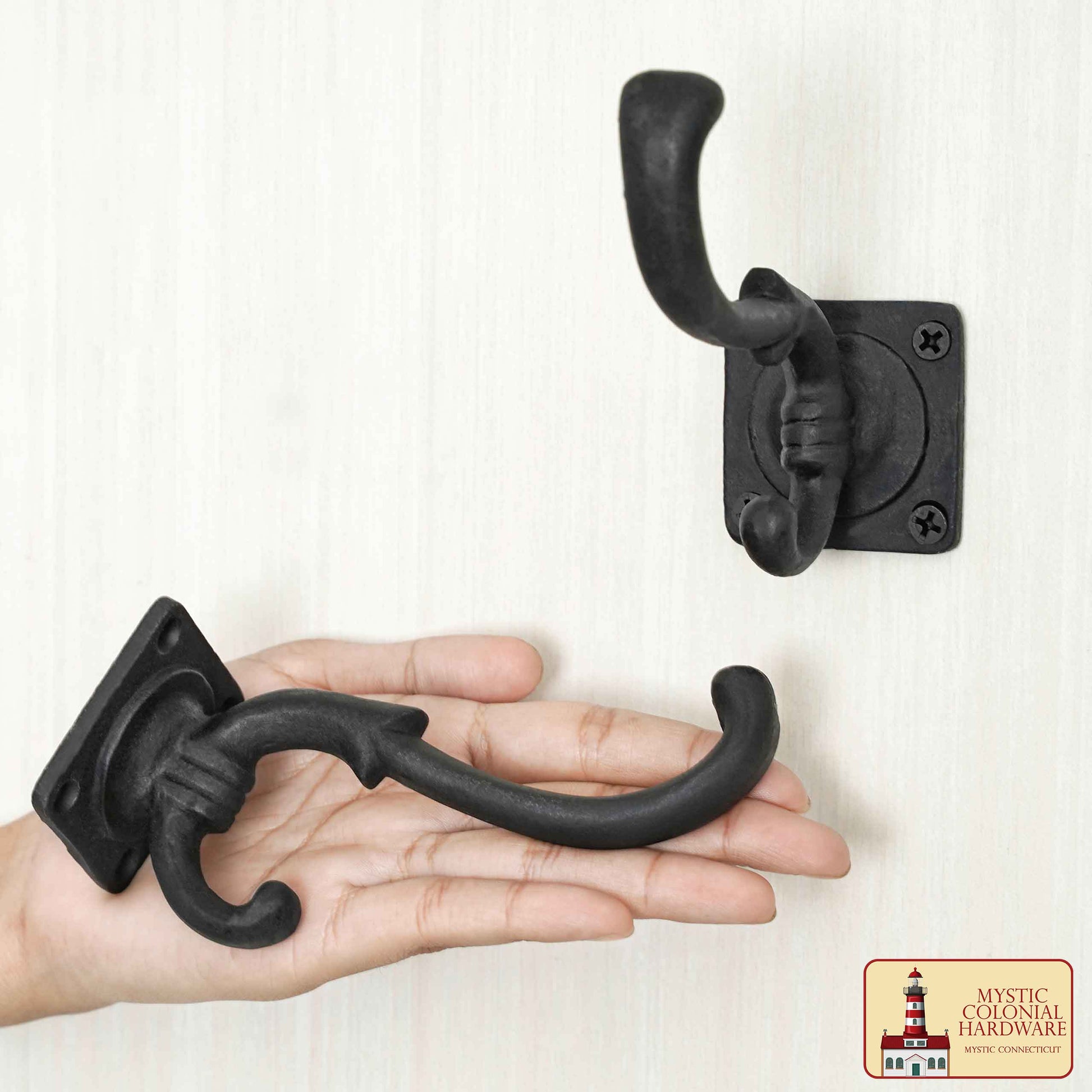 Ganchos de Pared Rústicos de Hierro Fundido, Ganchos Utilitarios Retro Resistentes para Colgar Abrigos, Bolsos, Toallas, Batas, Sombreros y Mucho Más - Imagen 1