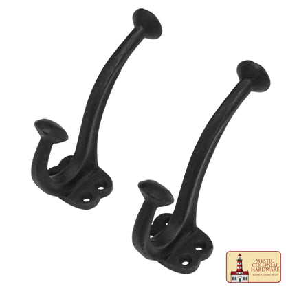 Rústico de Hierro Fundido Ganchos de Pared, Heavy Duty Retro Utilidad Ganchos para Colgar el Abrigo, Bolsa, Toalla, Bata, Sombrero y Más, Acabado: Aceite Ennegrecido - Imagen 4