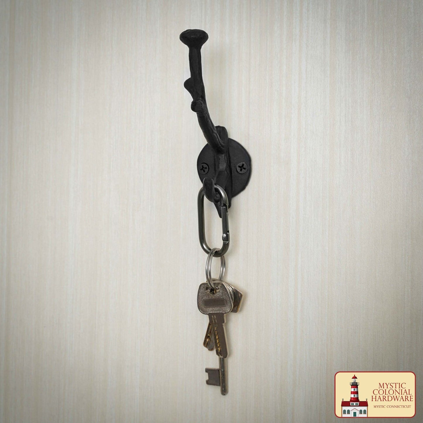 Rústico de Hierro Fundido Ganchos de Pared, Heavy Duty Retro Utilidad Ganchos para Colgar el Abrigo, Bolsa, Toalla, Bata, Sombrero y Más, Acabado: Aceite Ennegrecido - Imagen 5