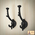 Rústico de Hierro Fundido Ganchos de Pared, Heavy Duty Retro Utilidad Ganchos para Colgar el Abrigo, Bolsa, Toalla, Bata, Sombrero y Más, Acabado: Aceite Ennegrecido - Imagen 1