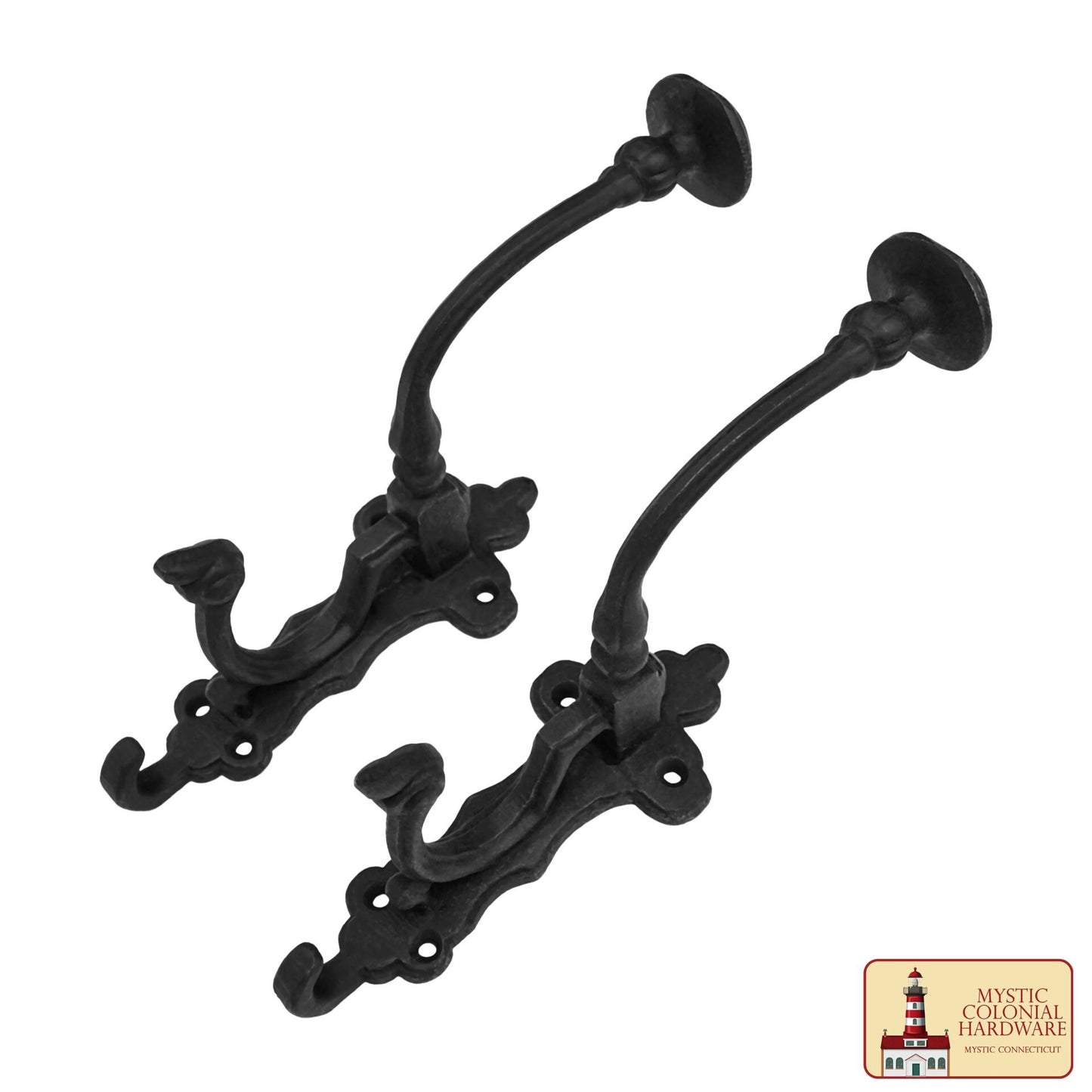 Ganchos de Pared Rústicos de Hierro Fundido, Ganchos Utilitarios Retro Resistentes para Colgar Abrigos, Bolsos, Toallas, Batas, Sombreros y Más, Paquete de 2, Negro : Grande - Imagen 4